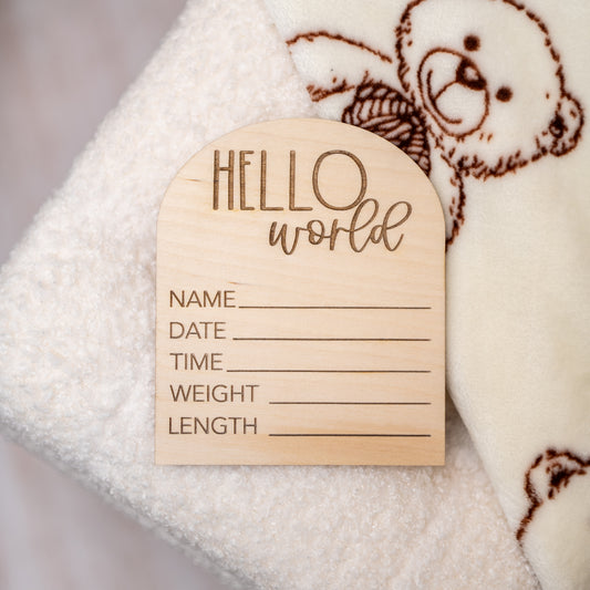 Hello World Birth Sign – Arch Minimal
