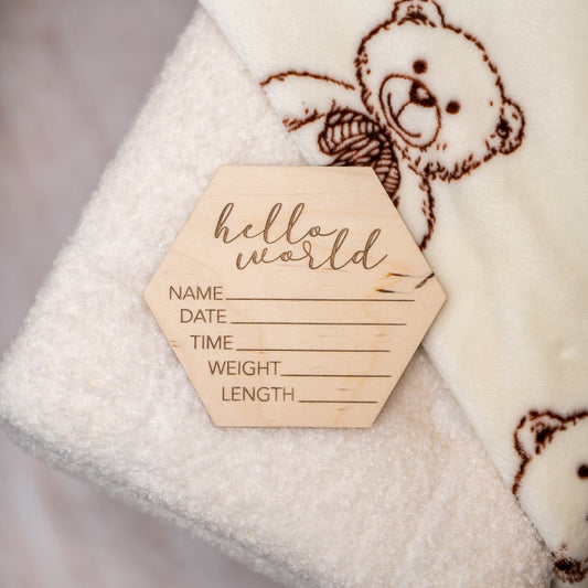 Hello World Birth Sign – Hex Handwritten